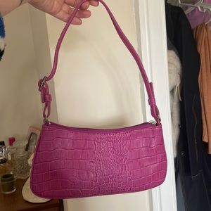 Express y2k shoulder bag purse purple pink silver zipper vintage